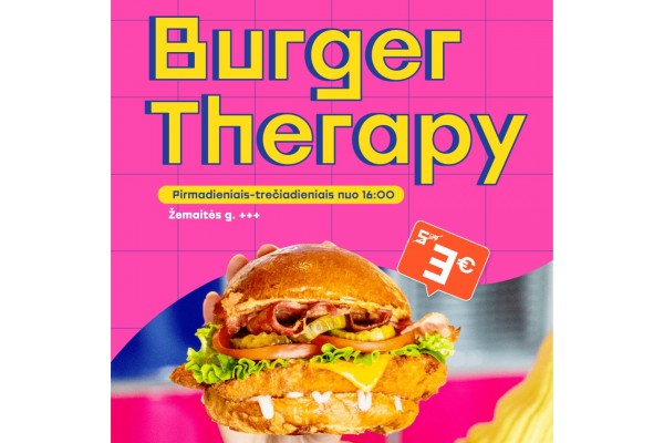 Burger Therapy pasiūlymas