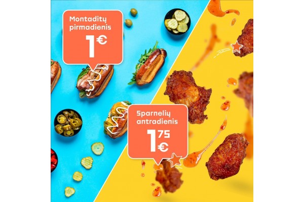 AKCIJA! Montaditų pirmadienis - Sparnelių antradienis AKCIJA! Montaditų pirmadienis - Sparnelių antradienis