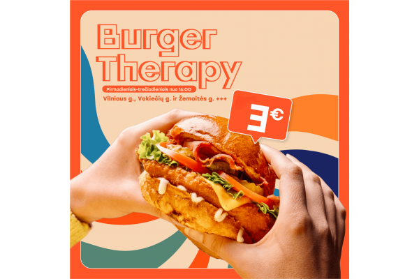 Burger Therapy pasiūlymas